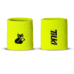 Muñequera Corta Algodón Pro Terry Interior Tilki Amarillo Flúor/Negra