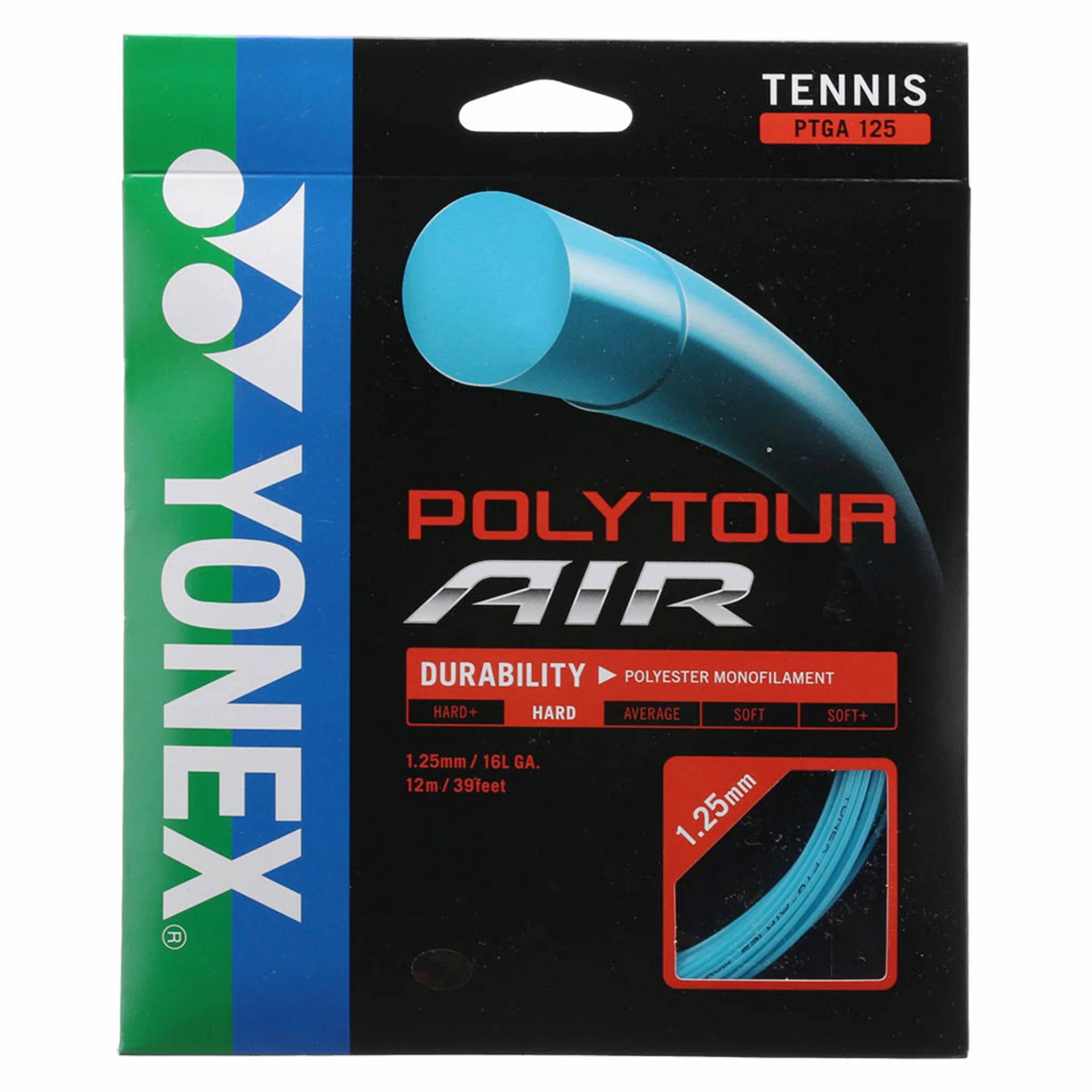 3710 Set Cuerda Tenis Poly Tour Air 1.25/16L Celeste - Imagen 1