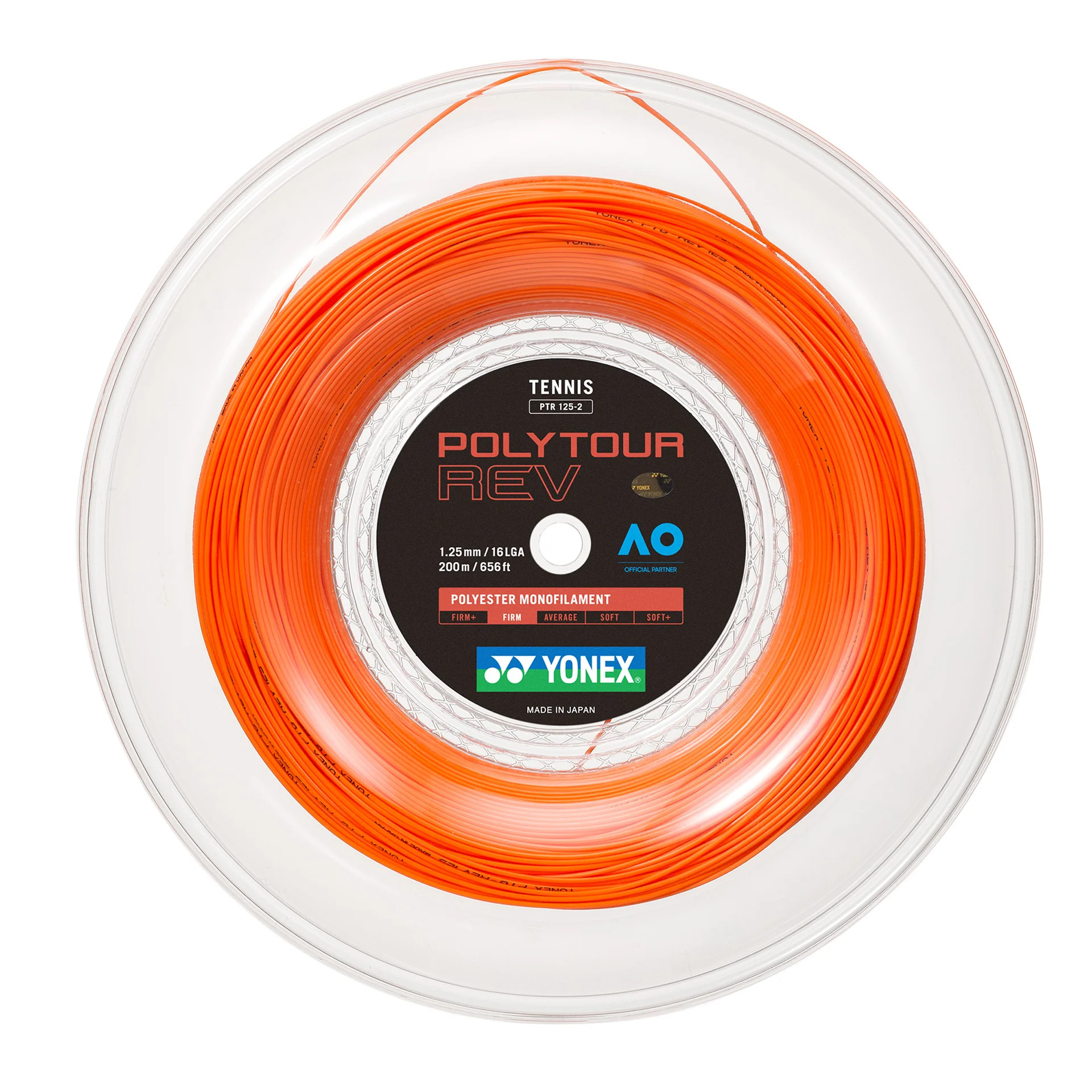 8528 Rollo Cuerda Tenis Poly Tour Rev 1.25/16 Naranjo - Imagen 1