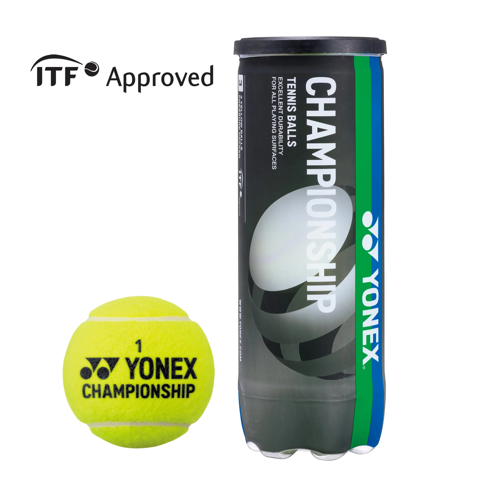 9869 Tarro de Pelotas Tenis Yonex Championship x3 - Imagen 1