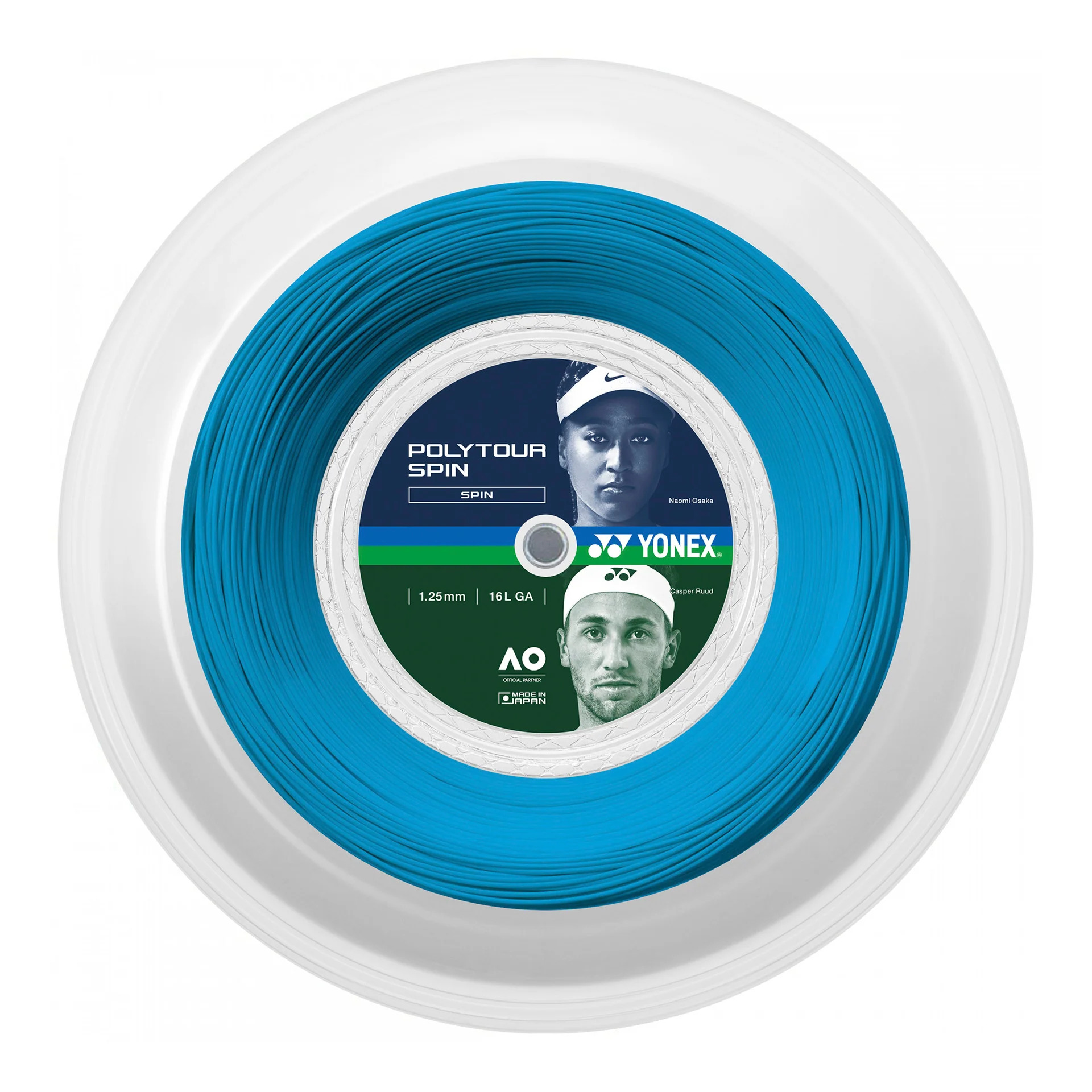 PolytourSpin125AzulRollo Rollo Cuerda Tenis Poly Tour Spin 1.25/16 Azul - Imagen 1