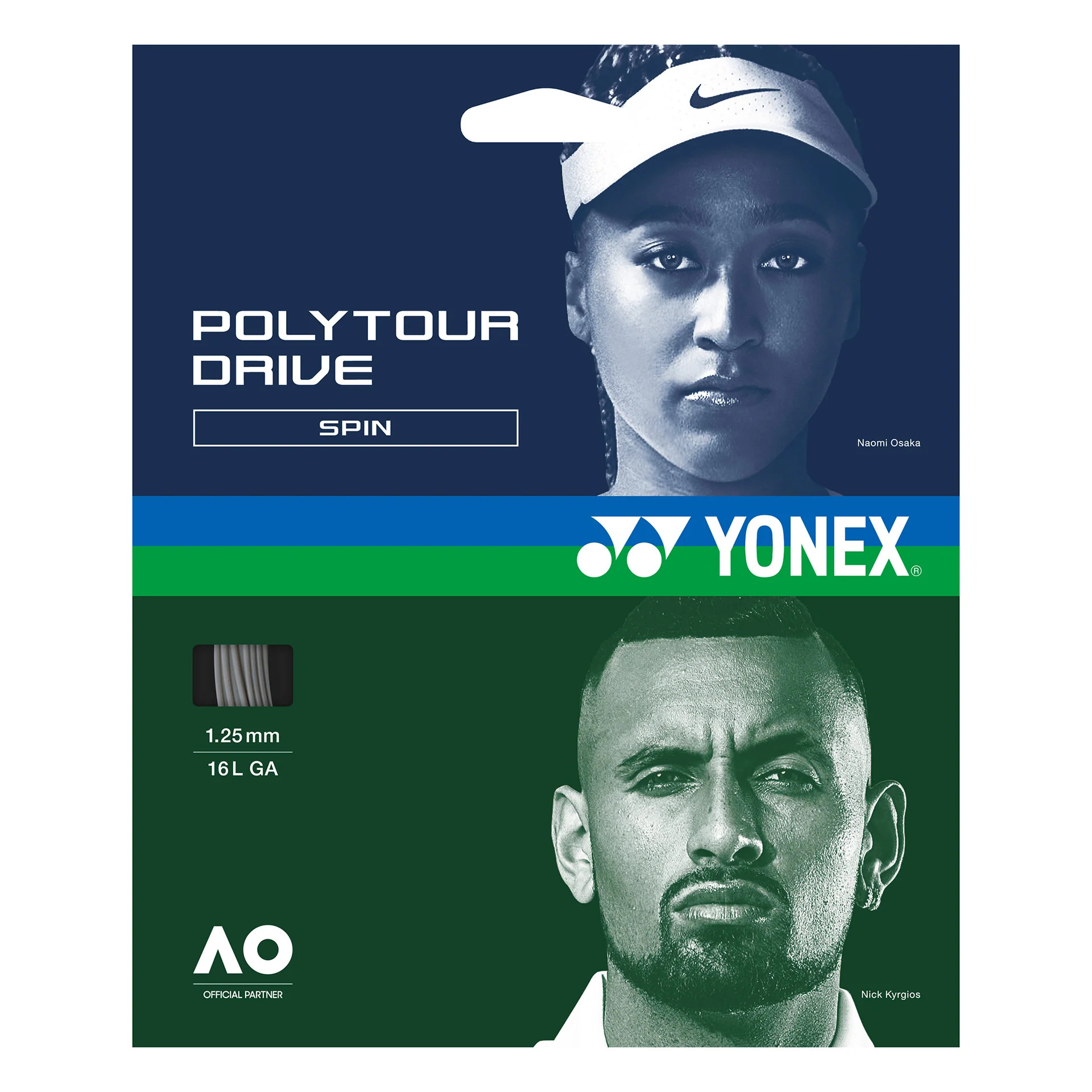 YOPTGD12516S_-_Polytour_Drive_1.25_Plata_Set Set Cuerda Tenis Poly Tour Drive 1.25/16L Plata - Imagen 1