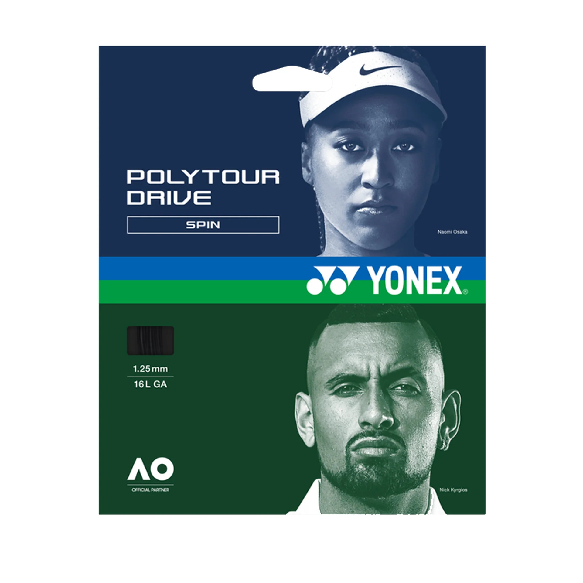 drive_black Set Cuerda Tenis Poly Tour Drive 1.25/16L Black - Imagen 1